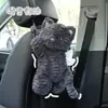 Caja de pañuelos creativa para coche, portapañuelos de coche de dibujos animados, diseño lindo de muñeco de gato, para colgar en el respaldo del asiento del coche