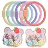 03 Cordón de Nailon de Doble Hilo Lazos para el Cabello de Niños Accesorios para Joyería Hecha a Mano DIY Hebilla Cuadrada Bandas Elásticas Pequeñas Semiacabadas de Alta Elasticidad