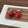 Pequeno feijão de açúcar óleo vermelho pingando prato de incenso de mosquito sem orelha clipe de orelha fresco doce suave temperamento cor brincos em forma de C mulheres
