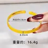 Pulseira Anel Liso Gelo Triturado Brilhante Cor de Ouro da Areia Vietnamita para Mulheres, Pulseira Aberta Olho de Gato Exquisita e Moderna, Joia Duradoura