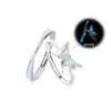 Anillos de Pareja de Mariposa Azul Soñadora de Plata de Ley S925 al por Mayor Diseño de Nicho Nuevos Anillos Luminosos de Esmalte Joyería para Hombres y Mujeres