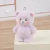 Resina Flocada Creativa Dibujos Animados Lindo Oso Llavero para Teléfono Móvil Bolso DIY Aretes Collar Colgante