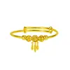 Estilo Étnico Atrapasueños Red Vietnam Nansha Pulsera Dorada Celebridad de Internet Moda Atrapasueños Simple Bola Hueca Pulsera de Empuje y Tracción