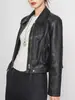 Chaqueta auténtica de cuero genuino Haining para mujer, colección otoño/invierno 2026, estilo coreano, chaqueta de piel de oveja holgada, top de moda
