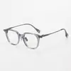 Armação de Óculos de Acetato Grande Redonda Tartaruga Japonês Luxo Leve Titanium Puro Masculino Feminino Tendência Artesanal Alta Qualidade Armação para Óculos de Grau