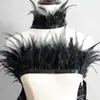70 Designs de Joias, Acessórios de Cabeça e Acessórios DIY Feitos com Penas Pretas, Penas de Peru, Penas de Ganso e Penas de Avestruz