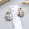 1 Concha de acrílico natural bicolor nuvem pequena caracol pingente feito à mão colar pulseira chaveiro material