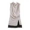 Fabricantes Mayoristas de Ropa para Mujer Transfronterizos 2026 Nuevo Vestido Mini de Encaje Patchwork de Moda Estilo Europeo y Americano