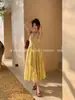 Xiu Xixi 2026 Primavera/Verano Nuevo Vestido Halter Francés Elegante de Tencel Lino Estilo Vacaciones Vestido Largo 88536