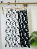 Calça Larga Estampada de Borboleta para Mulheres, Seda de Gelo de Verão Costurada Fina Solta Emagrecimento Estilo Chinês Lavagem de Tinta Fresca Casual Longa