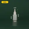 60 100 200ml Botella de Producción Transparente con Punta HDPE Botella Vacía Aprietable Botella para Salsas Doméstica Aprietable con Escala