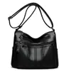 Bolso de Cuero Suave de Gran Capacidad para Mujer Nuevo Modelo 2024 Bolso Cruzado de Hombro para Mujer Todo Fósforo Bolso para Madre de Mediana Edad de Textil