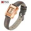 Reloj de Mujer Ofns Amazon Impermeable Lujo Ligero Cuadrado Pequeño Reloj de Cuarzo Casual de Negocios para Mujer Artículo Popular Transfronterizo