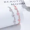 Pulsera de Flor de Melocotón de Resina Estilo Chanel, Pulsera de Plata 925, Joyería de Nicho de Lujo Ligero, Accesorio de Alta Gama para Mujer, Regalo de Cumpleaños