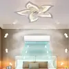 Ventilador de techo con forma de flor con luz control remoto regulable