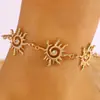 Conjunto de Brincos e Pulseira Tótens Solares Boêmios Brincos Longos com Franjas Douradas Retrô Atmosfera Retrô