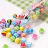 Ojo de Diablo de Resina Redondo Plano Rayas Arcoíris Cuentas Sueltas para Pulsera Hecha a Mano DIY Collar Accesorios de Joyería Materiales