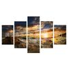 Pintura Decorativa de Cinco Partes Paisaje Marino Núcleo Paisaje Impresión Pintura al Óleo Mar Lago Pintura en Lienzo Exportación Pintura para Colgar Transfronteriza