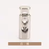 Hebilla metálica elástica rectangular vertical de dos agujeros para cordón, hebilla de resorte con ajuste elástico, T5215