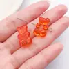 Lindo oso de dibujos animados colgante acrílico translúcido de color gelatina hecho a mano DIY cadena para teléfono collar colgante de llave