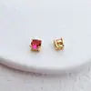4mm Cobre Chapado en Oro Zircón de Vidrio Cuatro Garras Mini Redondo con Cuentas Cuentas Accesorios para Joyería DIY Material para Pulsera Collar