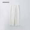 Ropa para Hombre Apo Pantalones Casuales de Algodón Puro para Hombre Transfronterizos Otoño de Gama Alta Versátiles Modernos Rectos Sueltos Pantalones Blancos