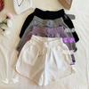 Shorts Externos Femininos Verão 2024 Estilo Coreano Cintura Alta Casual Perna Larga Ins Estudante Solto Fino Esportivo Hot Pants
