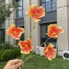 5 cabeças de flores cosmos Monet, flores artificiais, flores falsas para decoração de casamento e casa, atacado