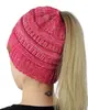Otoño e invierno europeo y americano Amazon ebay AliExpress estándar CC sombrero de punto para coleta sombrero de lana para mujer venta caliente