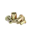 Tuerca remachable de hierro galvanizado M3-M12 de cabeza plana moleteada de colores, tuerca duradera antioxidante con recubrimiento de zinc de colores