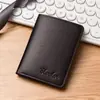 Cartera para Hombre con Patrón de Lichi Corta Vertical Estilo Japonés Estudiante Pequeña Ultradelgada Moda Tendencia Simple Porta Tarjetas Estilo Coreano Joven