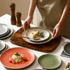 Platos de Cerámica para Restaurantes y Hoteles, Platos para Bistec Estilo Europeo, Platos para Pasta Estilo Occidental, Platos para Comedor Doméstico, Platos Hondos de Cerámica Rústica Estilo Japonés