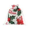 Bolsa de cordão de poliéster, bolsa de armazenamento de doces de Natal, bolsa de presente com cordão, bolsa de presente com cordão para árvore de Natal transfronteiriça
