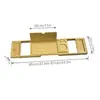 Suporte de Banheira de Bambu Dispositivo Removível Bandeja para Banheira Retrátil Suporte para Celular Tablet Vinho Suporte de Armazenamento para Banheiro