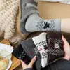 Meias de Lã para Mulheres, Meias de Cano Médio com Desenho de Urso Cartoon Fofo Estilo Japonês, Meias Quentes para Outono e Inverno, Meias Slouch Retro Fair Isle