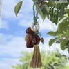 Colgante de Cadena para Llavero Carrillón de Viento Tejido a Mano con Cáscara de Fruta Natural Accesorio Pequeño Colgante para Bolso Hecho a Mano