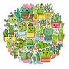 50 Adesivos de Cacto ins Estilo Verde Fresco Carnudo Floral Decorativo Bagagem Computador Planta Adesivos