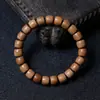 Pulseira Indiana de Sândalo Velho de Montanha com Contas de Corte Reto, Círculo Único, Pulseira Unissex, Pulseira de Contas de Sândalo Velho de Montanha com Buda, Contas de Oração Colecionáveis