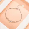 Pulsera Cruzada de Ángel Amante del Corazón para Mujer, Lujo Ligero Nicho Simple Flor Corazón en Forma de Corazón con Diamantes Adornados Moda Regalo del Día de San Valentín