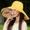 Sombrero de pescador de tela con flores para mujer, nuevo sombrero de verano para exteriores, bonito y colorido, con borde grande para playa