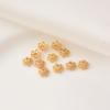 Separador de Cuentas Huecas de Pétalos con Baño de Oro de 18K Conservador de Color Cobre Hecho a Mano DIY Tapa de Flor Accesorios para Pulsera de Cuentas