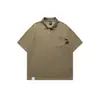 Verano Nuevo Creativo Bolsillo Simple Camiseta para Hombre Corte Holgado Cuello Camisero Manga Corta Camisa Polo T95236