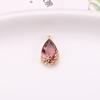 Pétala de flor de ameixa com borda de cobre cristal de vidro pingente gota de lágrima pulseira de brincos DIY franja de diamante colorido joia