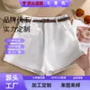 Shorts de Lino Tencel Estilo Old Money Personalizados para Mujer Verano 2026 Nuevos de Cintura Alta Adelgazantes Hot Pants Casual Versátil