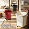 Papelera doméstica de gran capacidad, elegante, no necesita agacharse, con ruedas, móvil, multiusos para sala de estar, cocina, dormitorio