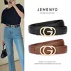 Nuevo Cinturón de Cuero para Mujer con Hebilla Lisa, Cinturón de Cintura Brillante, Cinturón Versátil de Negocios con Letras, Cinturón al por Mayor para Mujeres