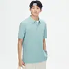 LiquidaciónSin Sensación Costuras Invisibles Tejido Waffle Ligero Negocios Casual Cuello Polo Camiseta Manga Corta Verano para Hombre