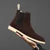 Botines Chelsea para Hombre Otoño e Invierno Botas de Hombre Punta Fina Botas Británicas Cuero Nobuck para Hombre Botas Altas Cortas Dropshipping