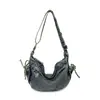 Bolsa de Hombro de Mezclilla Lavada Estilo Vintage Japonés y Coreano Nueva de Verano 2026, Bolso Cruzado Informal de Gran Capacidad Simple Tipo Bollo