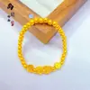Loja de ouro com contas de transferência de cor esmalte de areia de ouro antigo cobre de duas cores feliz banhado a ouro moda pulseira olho de gato coringa atacado